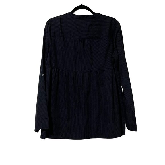 Michael Michael Kors Womens Size L Black Button-Front Long-Sleeve Tunic Top - Picture 5 of 9